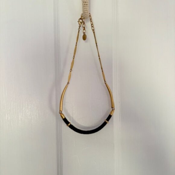 Collar Necklace - Leather and Gold Finished - Picture 3 of 3